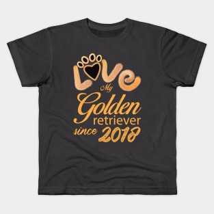 Love my Golden Retriever since 2018 Kids T-Shirt